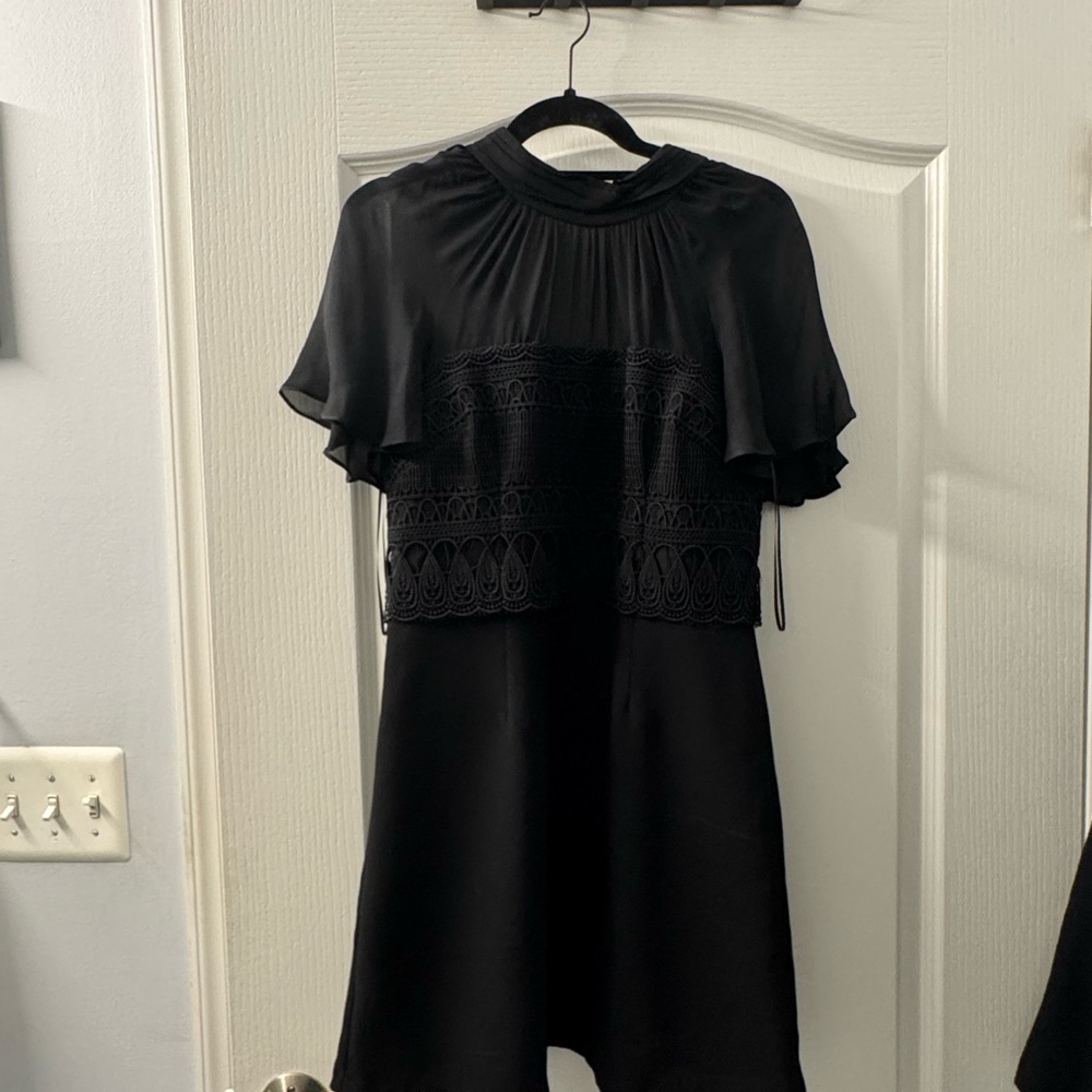 Alice & Trixie Black Mini Dress with Lace Detail